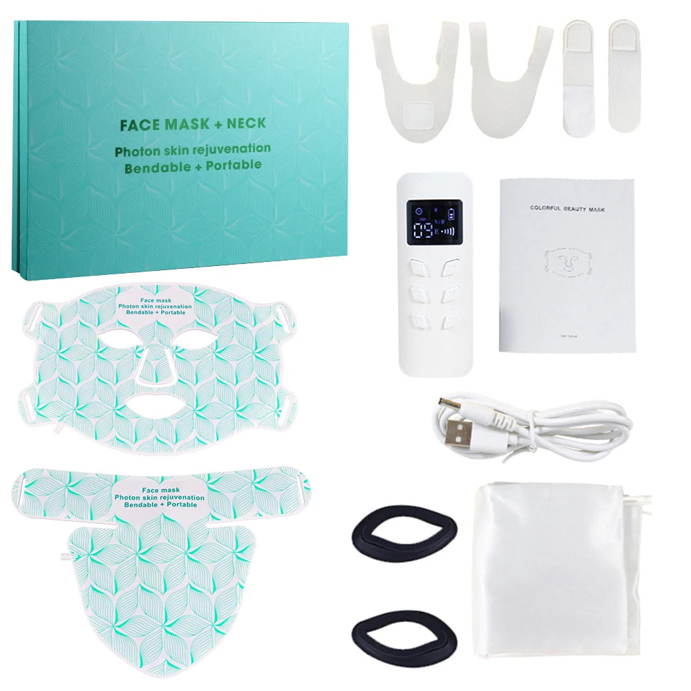 Silicone LED Facial Mask with Neck Cover