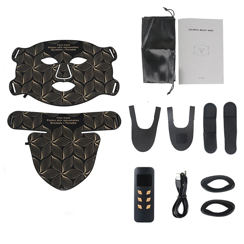 Silicone LED Facial Mask with Neck Cover