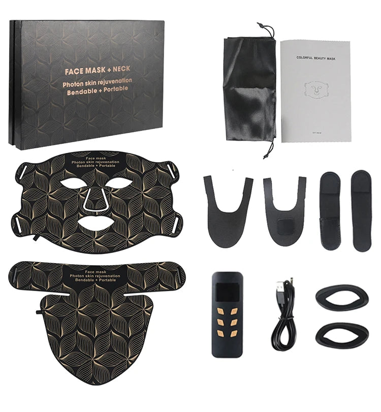 Silicone LED Facial Mask with Neck Cover